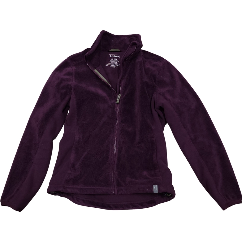 L.L.Bean Full Zip Sherpa Luxe Micro Fleece Maroon XS Reg